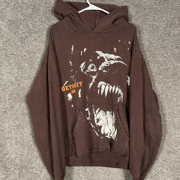 Sana Safinaz Other - Detroit SANA Hoodie Mens XL Brown Graphic Pullover Sweatshirt Bloodhound